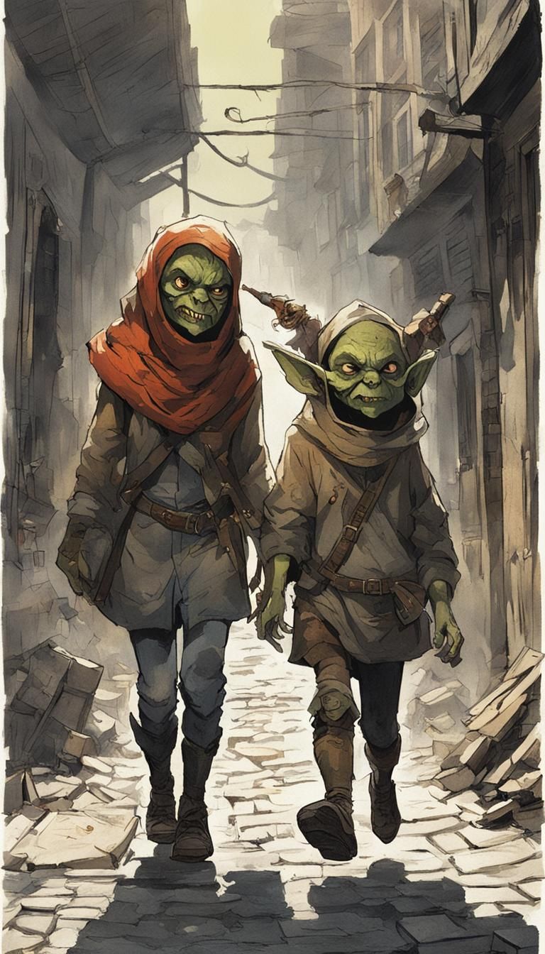 Goblins Burn a Town as Mother Protects Daughter