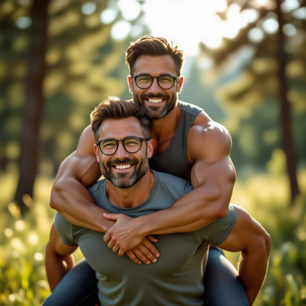 Attractive Muscular Men in Nature