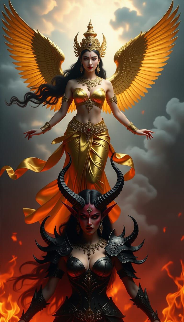 Goddess to Demon Queen Transformation in Hellscape