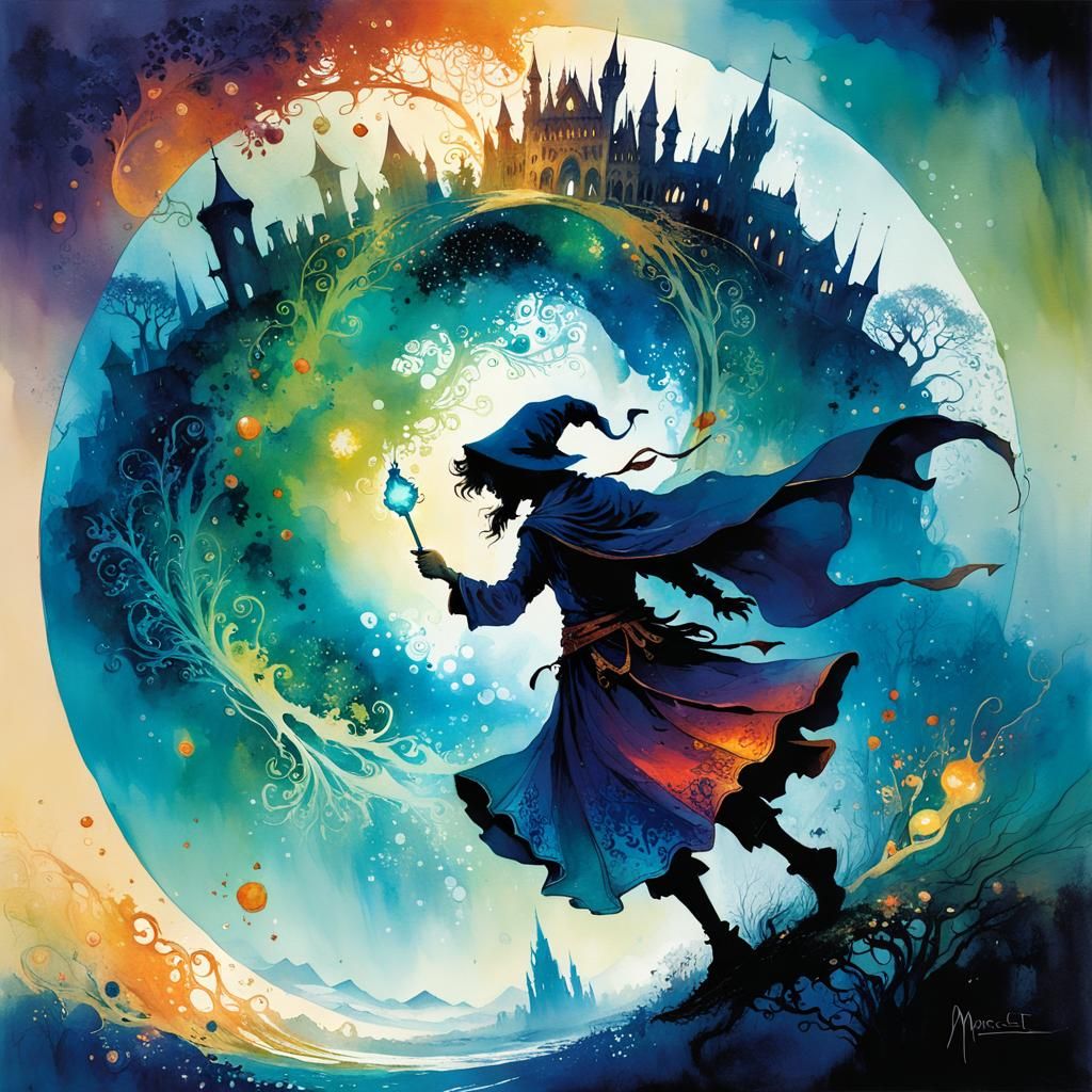 Magical Artwork in Alcohol Ink Style