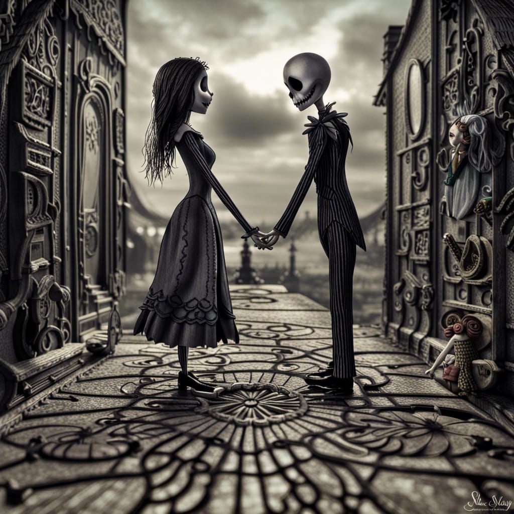 Jack and Sally Hyperrealistic Cinematic Portrait