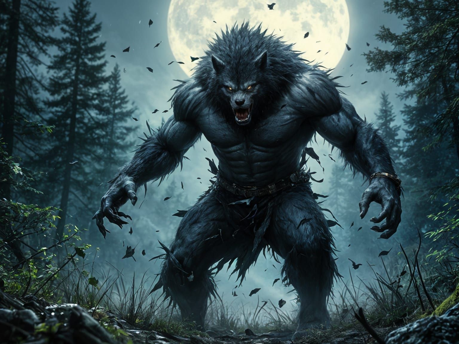 Werewolf Transforming From Human