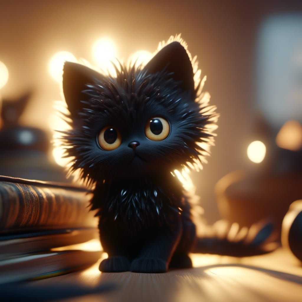 cute black kitten