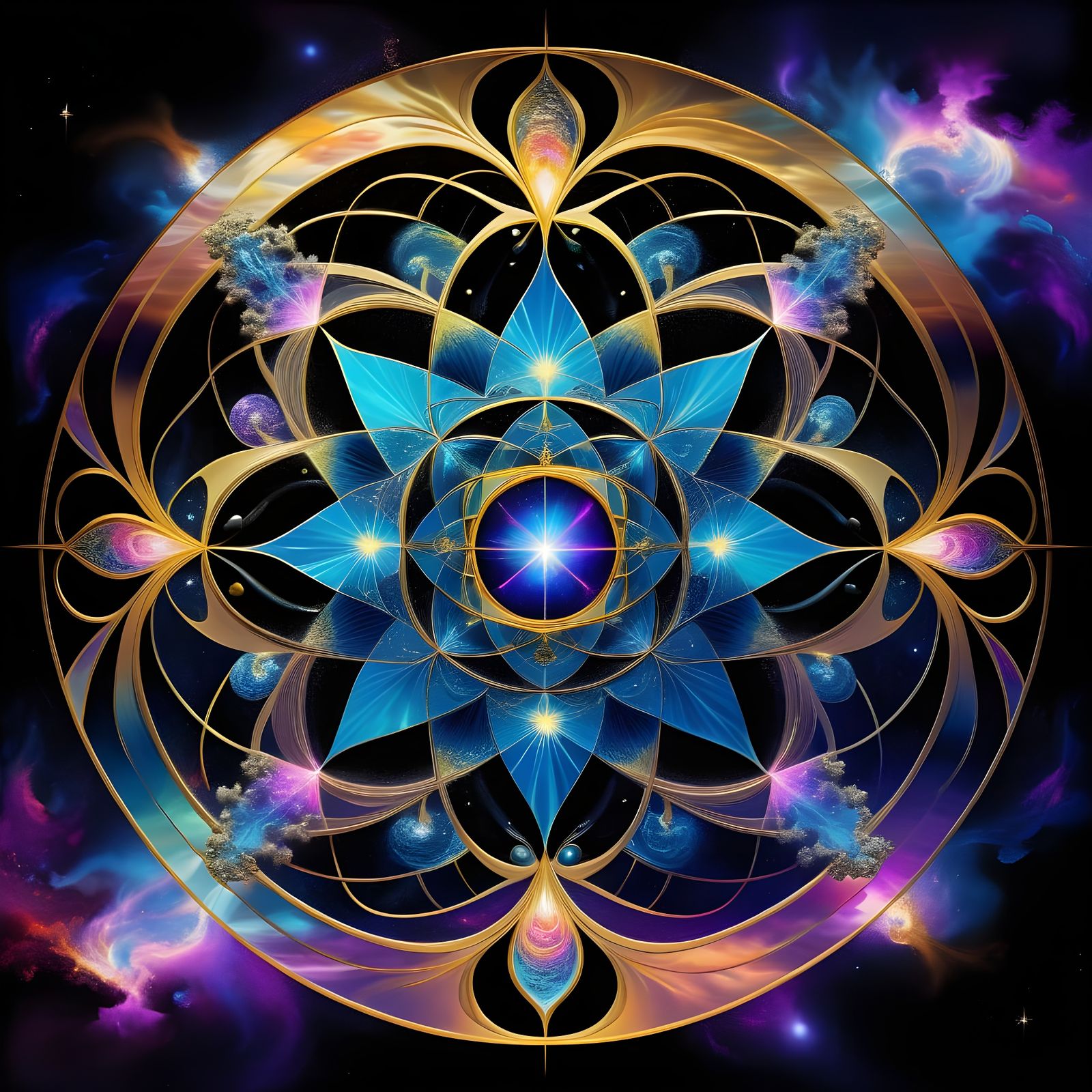 Vibrant Fractal Gateway in Nebula