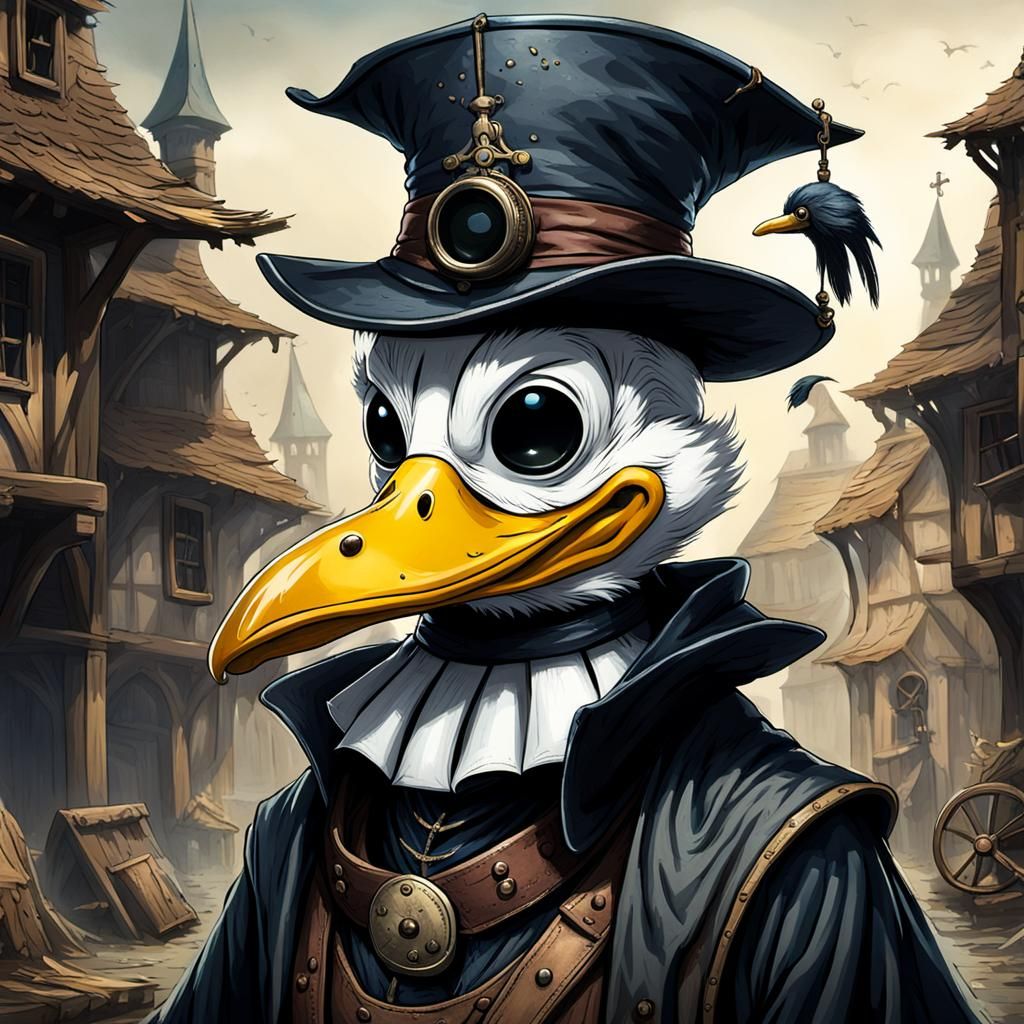 Donald Duck as Medieval Plague Doctor