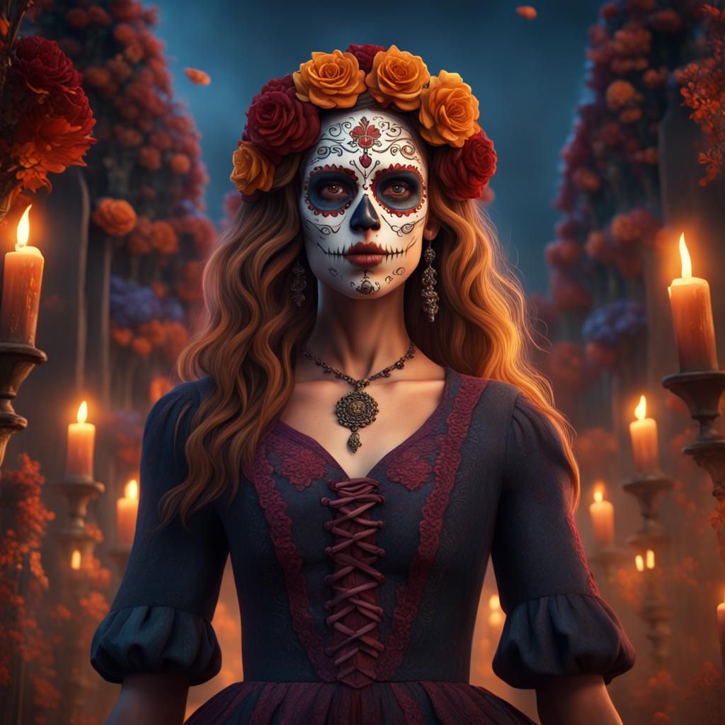 Day of the Dead Hermione: Detailed Matte Painting