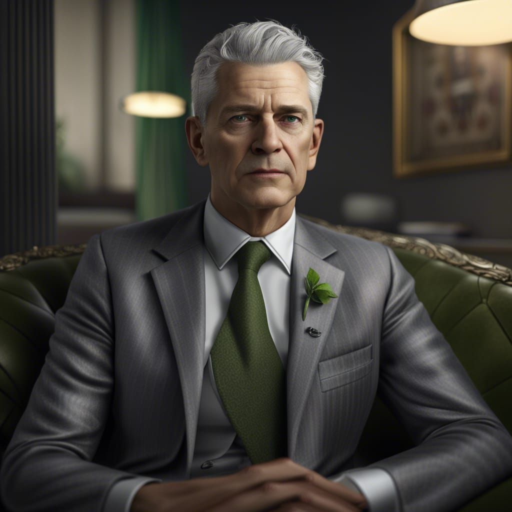 Realistic Photo of a Mature Man in Suit