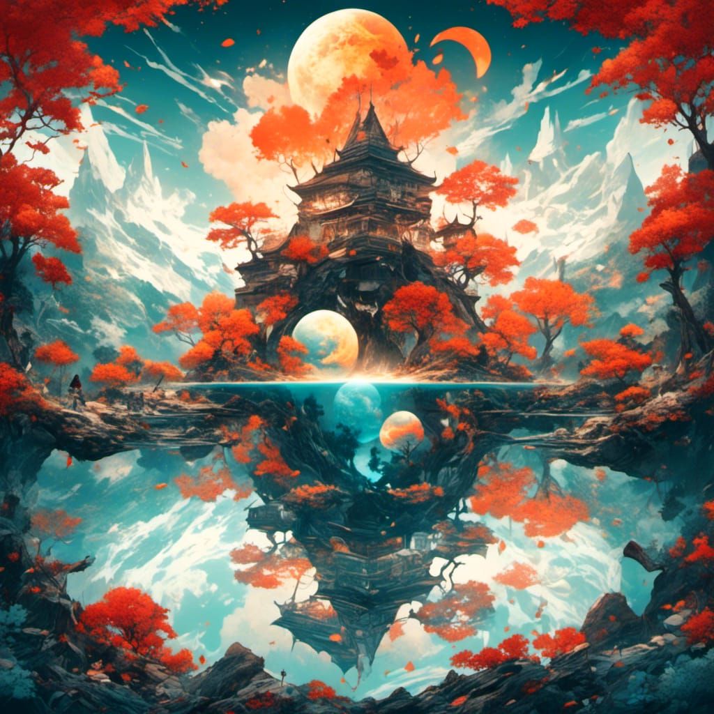 Eternal Cycle of Life with Four Elements