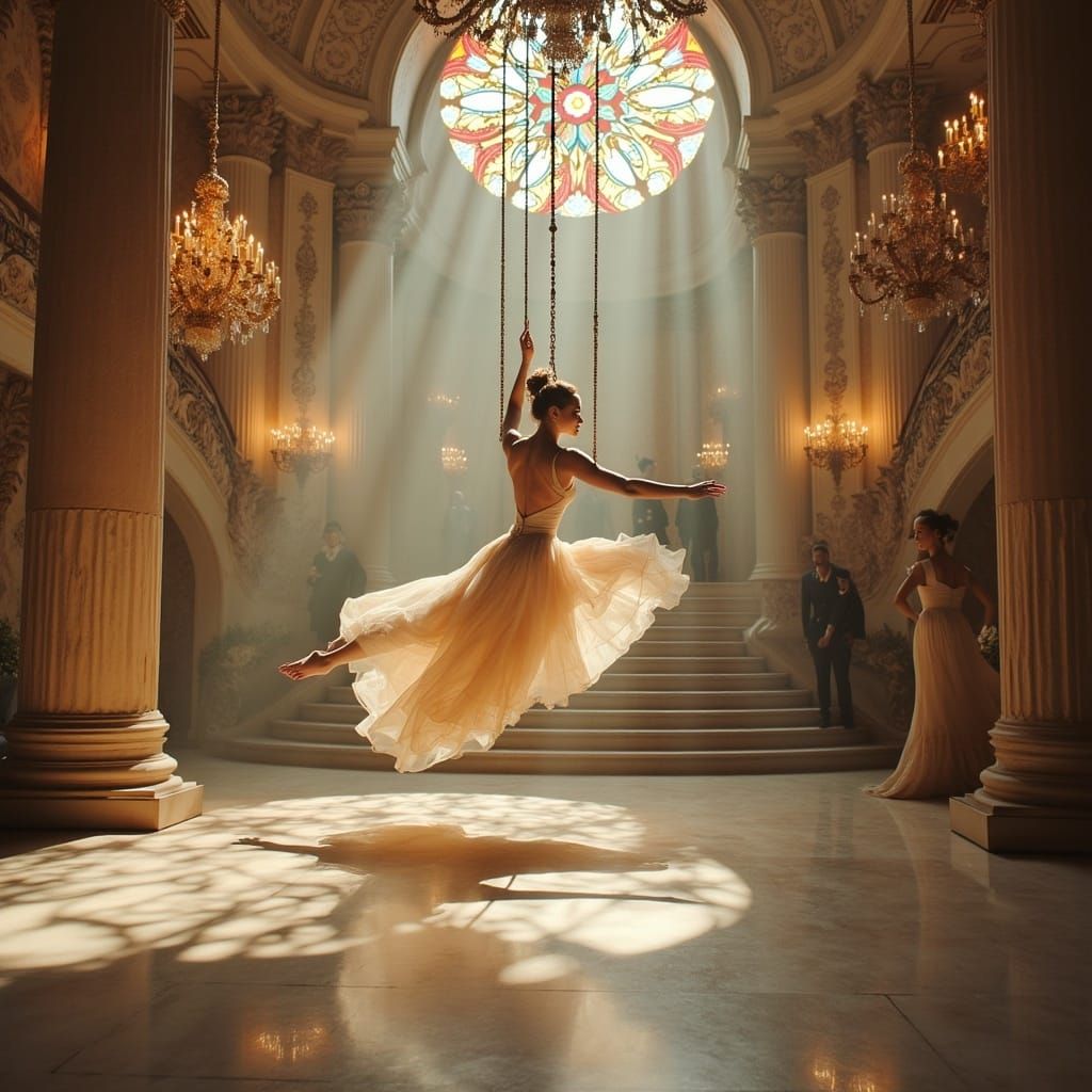Acrobat Above Grand Wedding in Cinematic Style