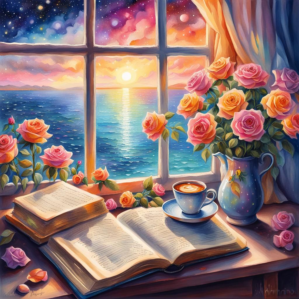 Magical Realism: Coffee, Roses, and Sea View