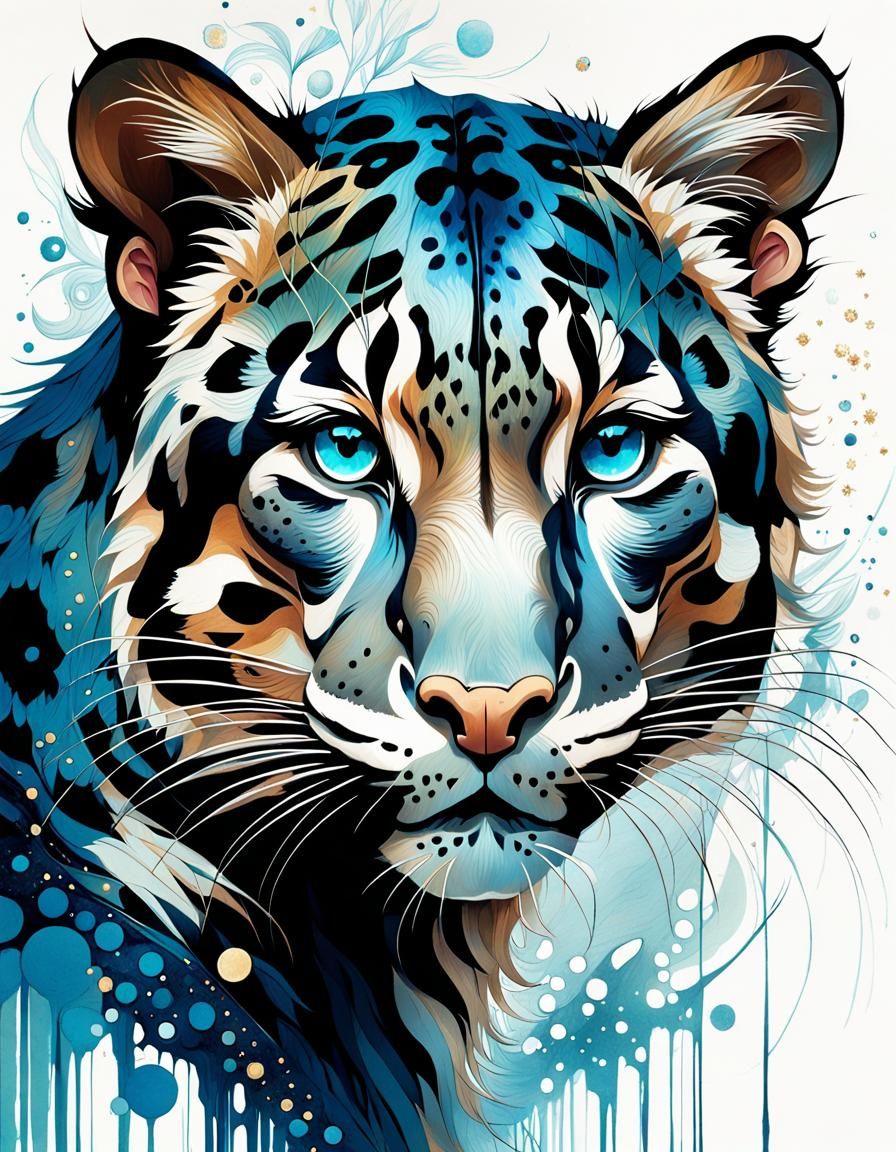 Blue eyes clouded leopard