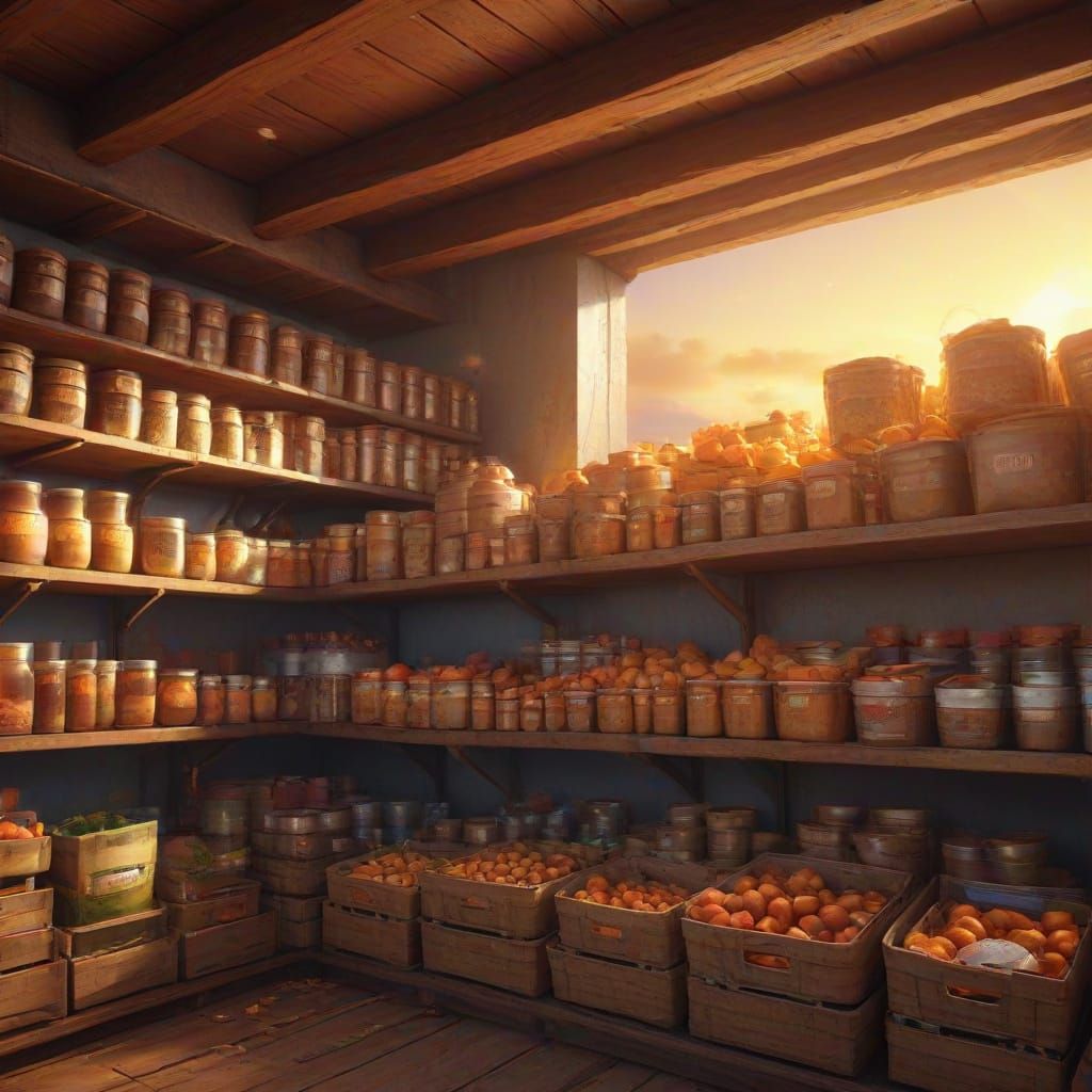 Magical Food Bank in Fantasy Landscape Concept Art