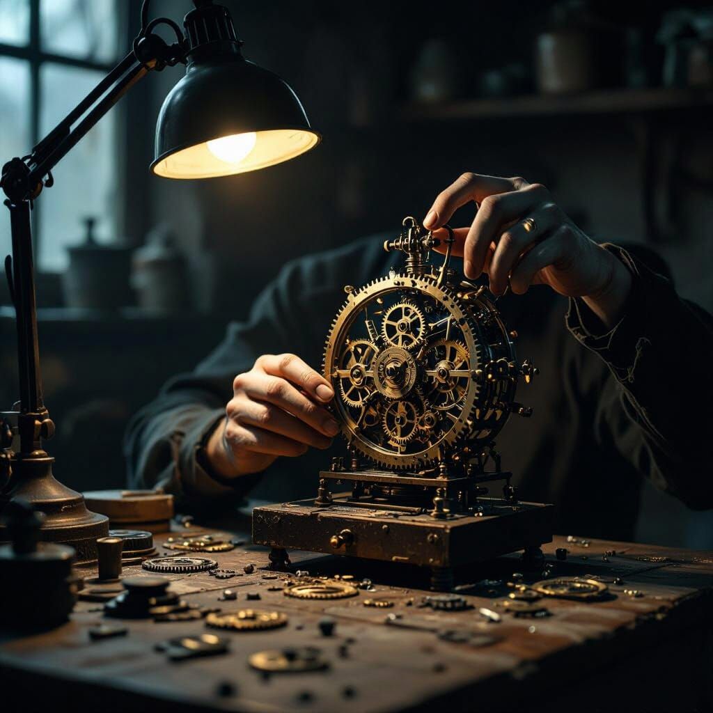 Clockwork Assembly in Dark Academia Aesthetic
