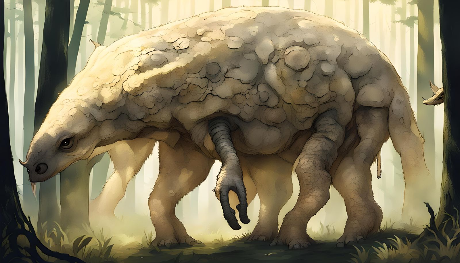 Cream Creature Portrait in Forest, Professional Photography