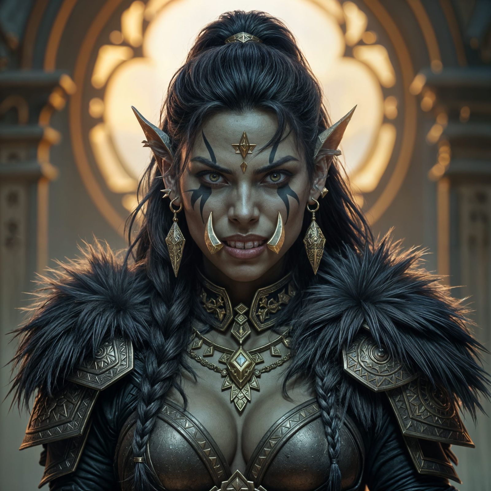 Epic Orc War Captain with Dark Warpaint