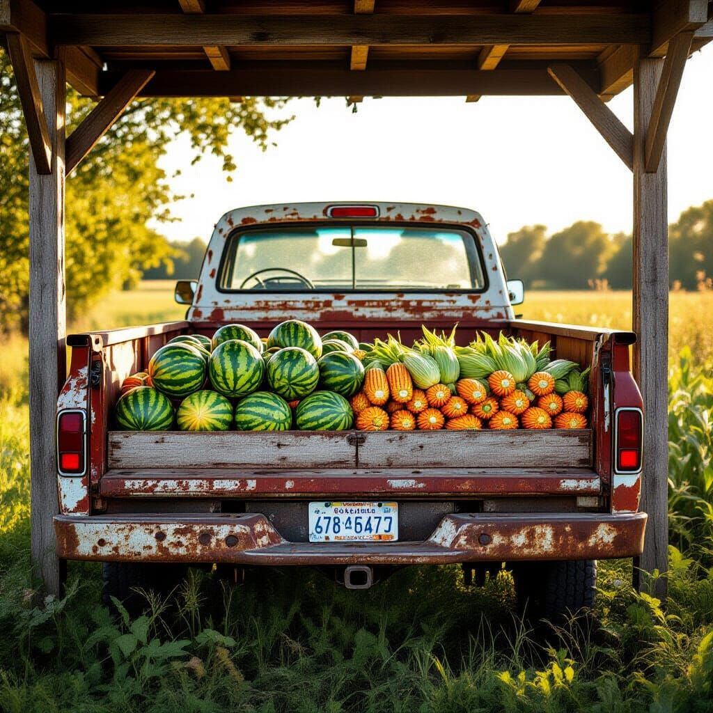 Americana Farmstand in Hyper-Realistic Style