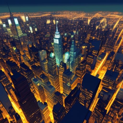 Nighttime New York City: Detailed Matte Painting