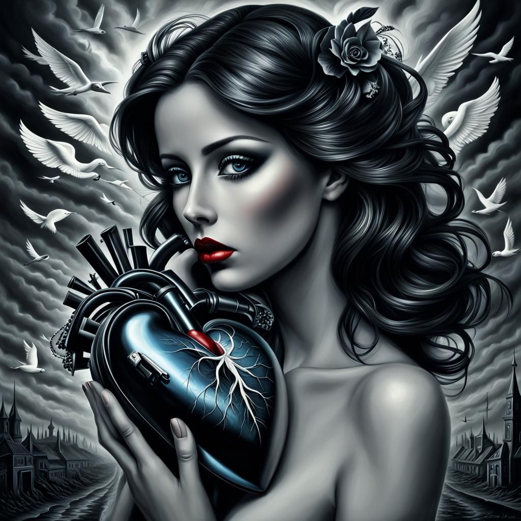 Surreal Dark Pop Art: I Carry Your Heart