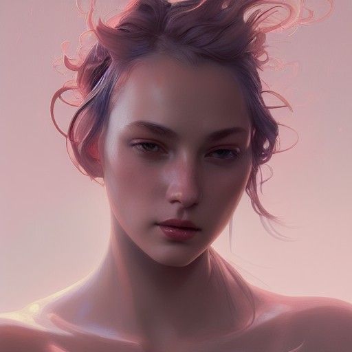 Detailed Nymph Portrait in Hyperrealistic Style