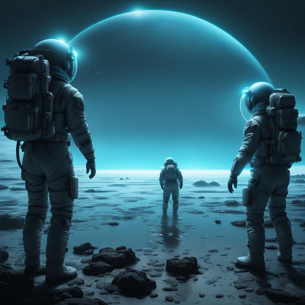 Astronauts Witness Luminescent Rising Tide on Alien Planet