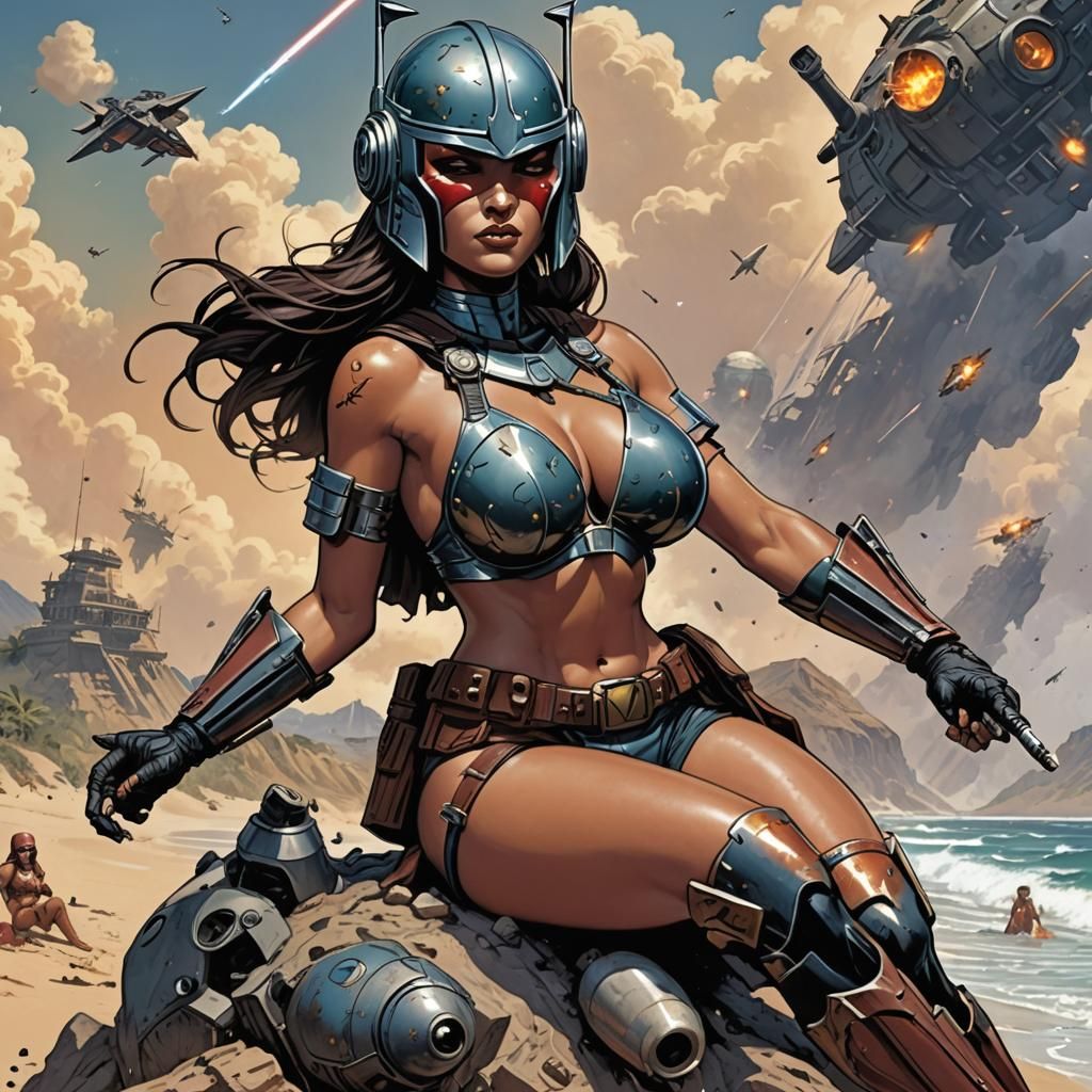 Mandalorian Warrior Rides Bomb on Scariff Beach
