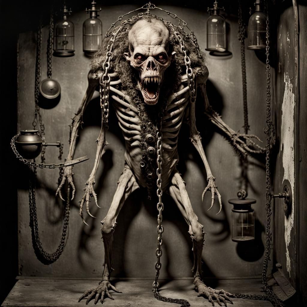 Sepia Photo of Undead Animal Monstrosity