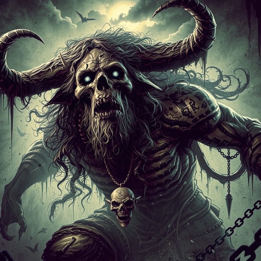 Surreal Minotaur in Dark Fantasy Style