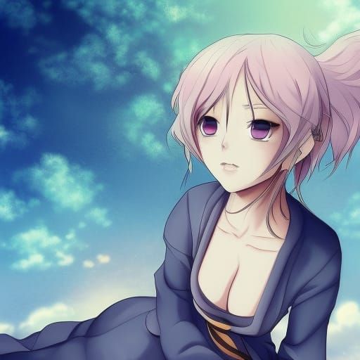 Colorful Stairway to Heaven in Anime Style