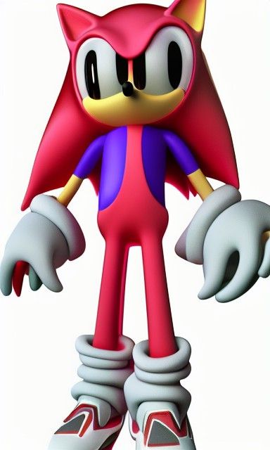 Sonic in Synthwave Neon Retro Style