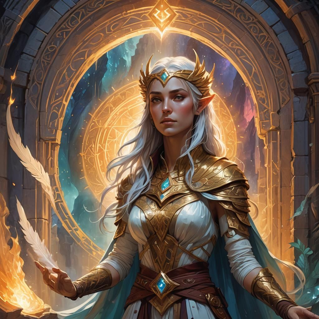 Arcanis in Mystical Portal with Female Elf