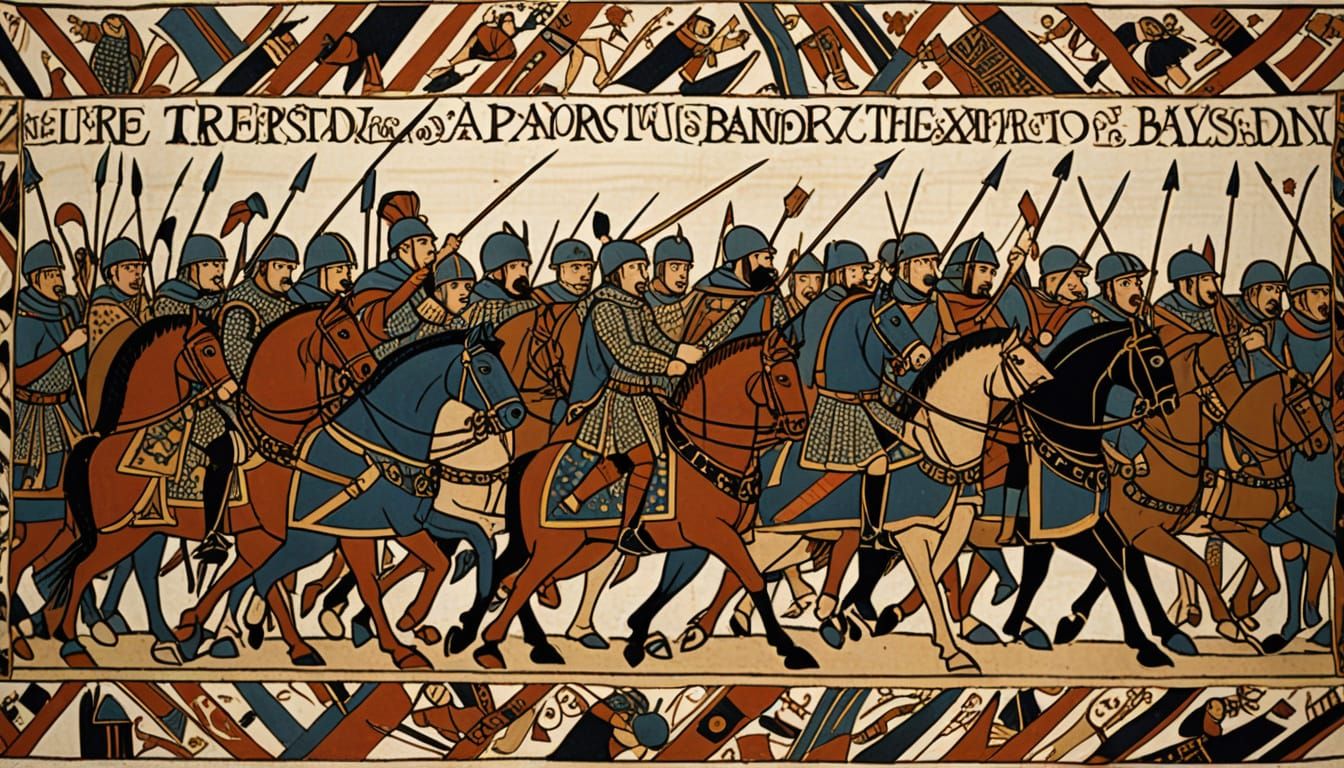Medieval Battle Scene on the Bayeux Tapestry