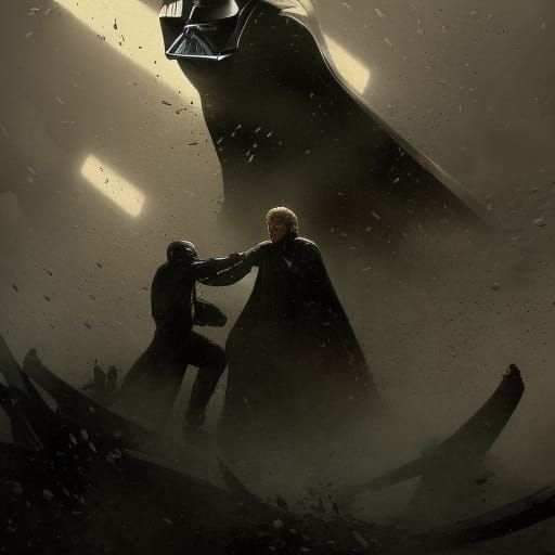 Epic Star Wars Battle in Horror Style