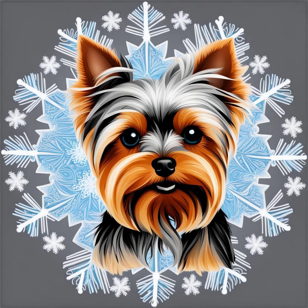 Snowflake Mandala Featuring Yorkshire Terrier