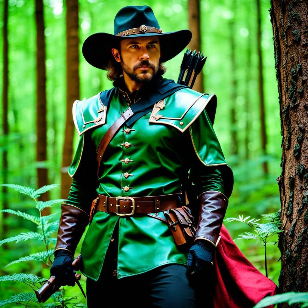 Fantasy Ranger Hunting in Forest Digital Art