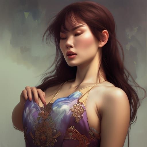 Kazakhstani Woman Portrait in Hyperdetailed Digital Art