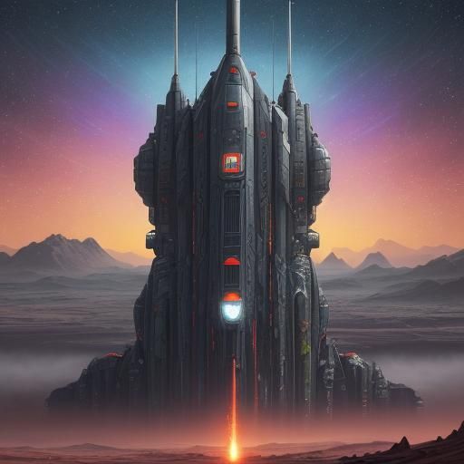 Mars Spacecraft Docking Station in Neo-Impressionist Style