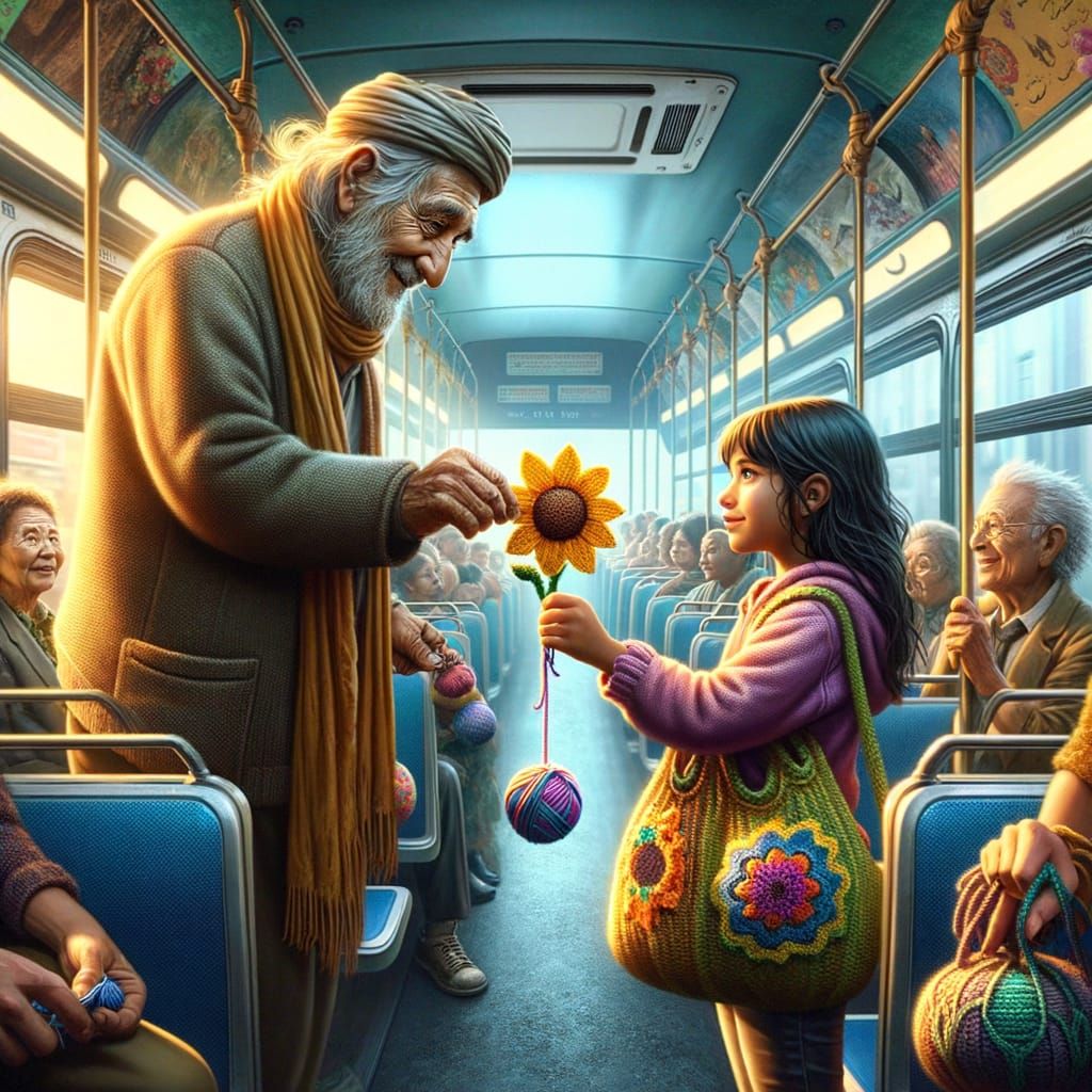 Kindness Chain on a Bus: Sunflower Keychains