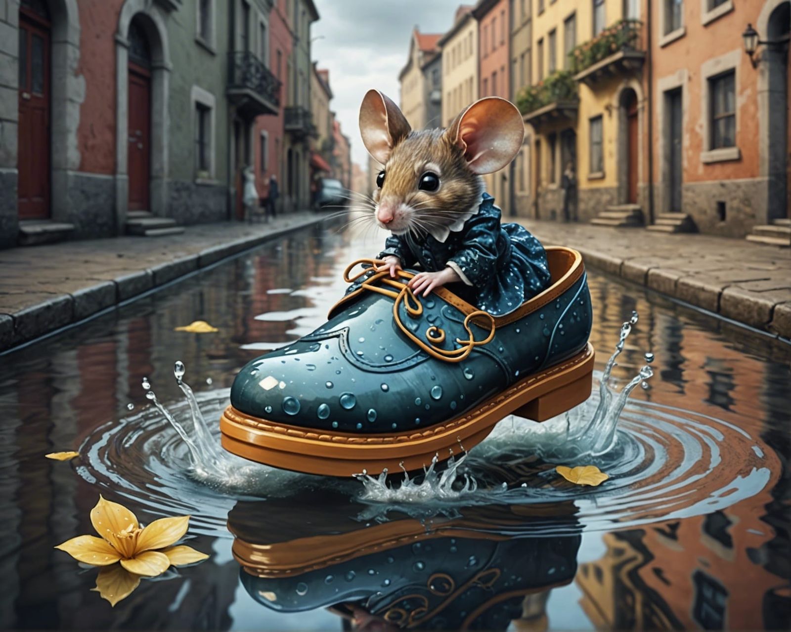 Mouse on a Shoe: Surreal Storybook Illustration