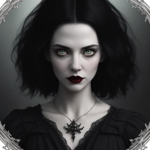 Nancy Downs from the movie the craft with black hair and gre...