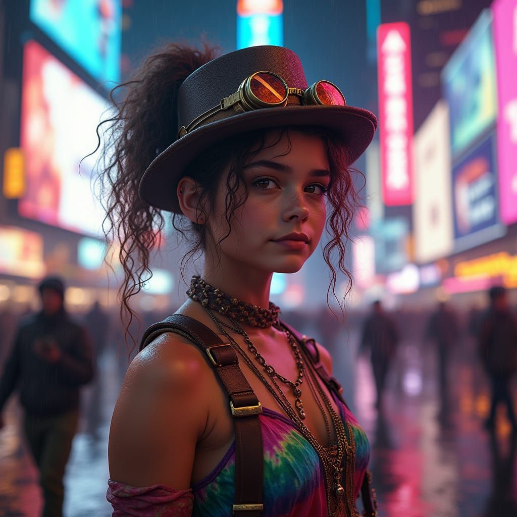Steampunk Hippie in Times Square