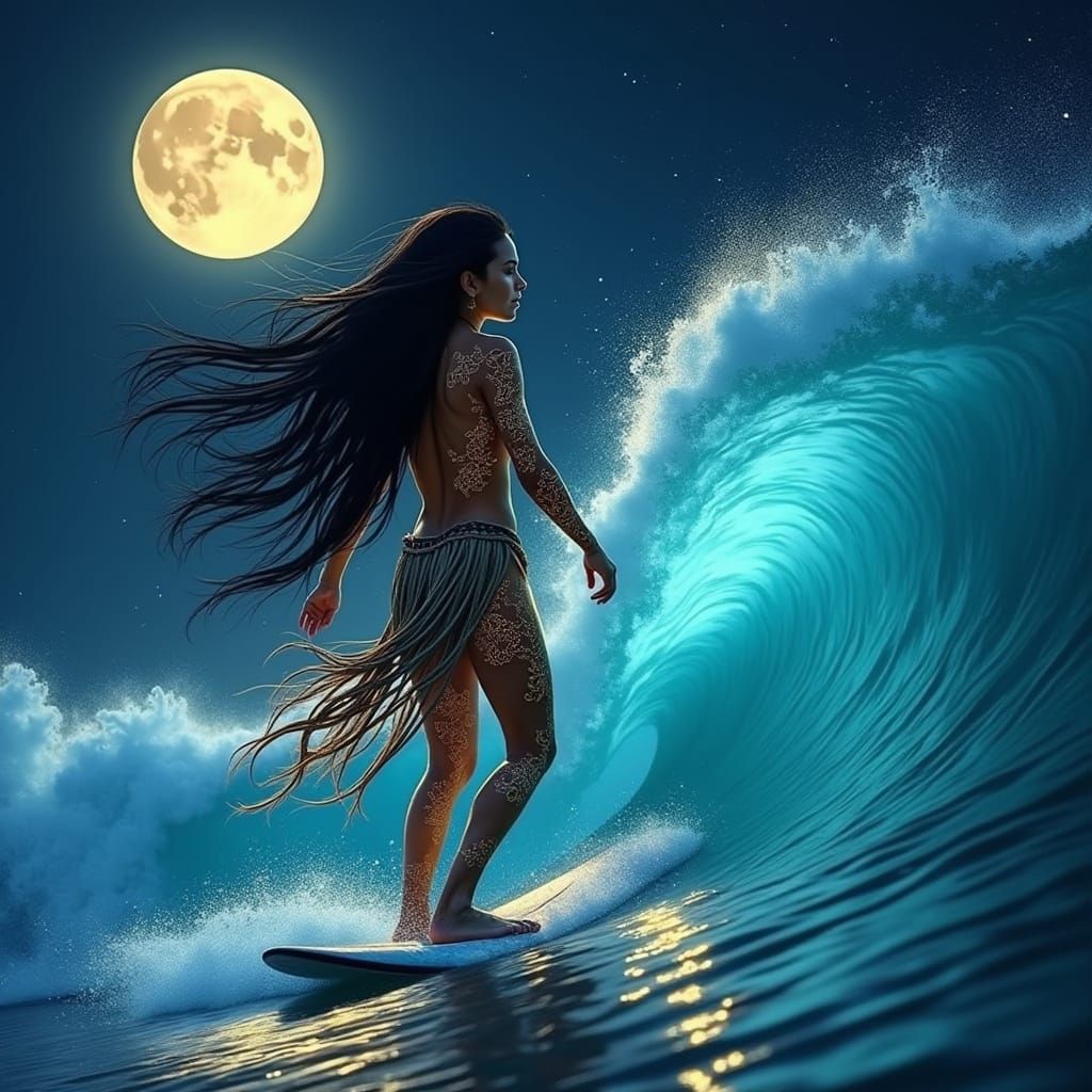 Surfing the Cosmic Wave in Ethereal Glow