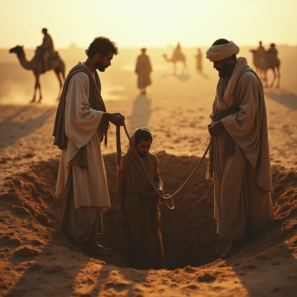 Joseph Sold Into Slavery: Epic Desert Scene