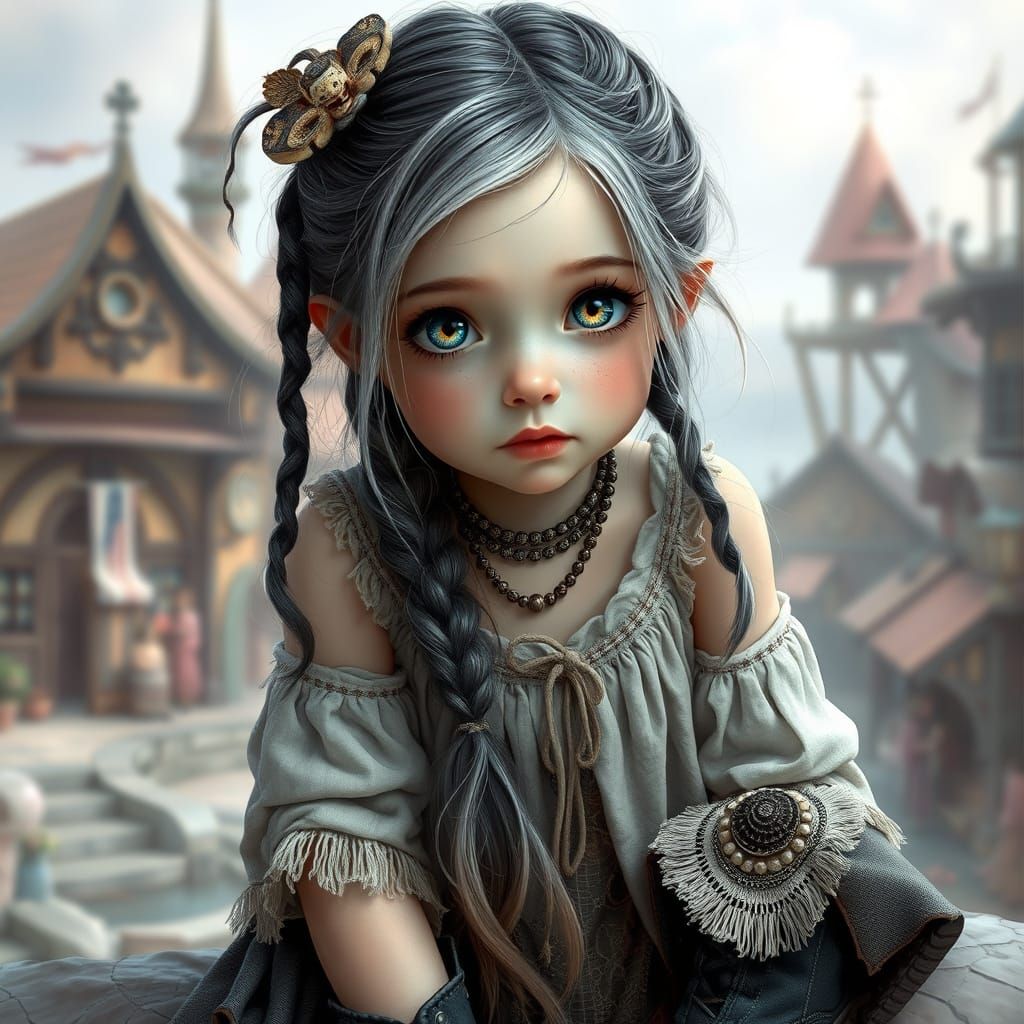 "Digital art, octane rendering, full body portrait of a beau...