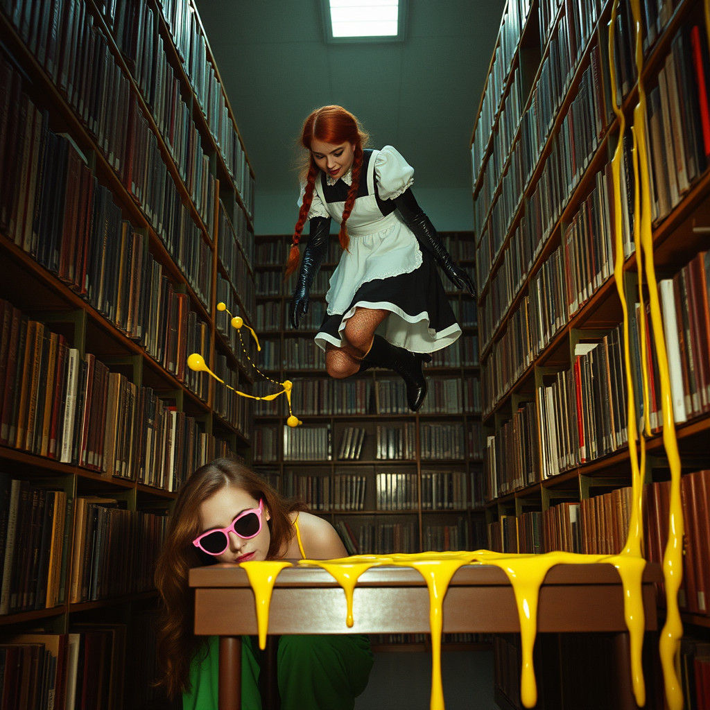 Eerie Library Encounter with Floating Maid
