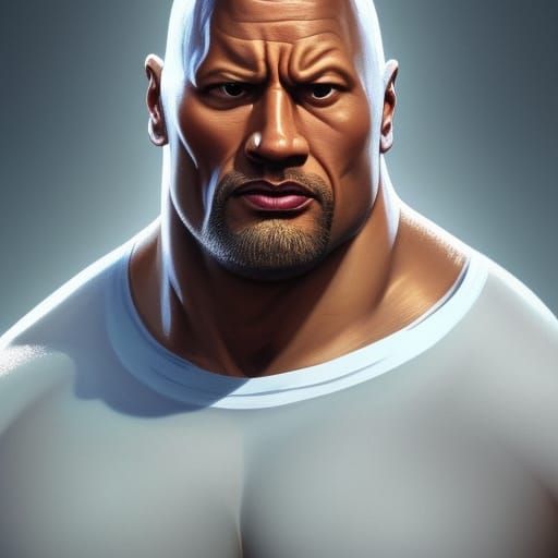 Hyperdetailed Portrait of Fat Dwayne Johnson