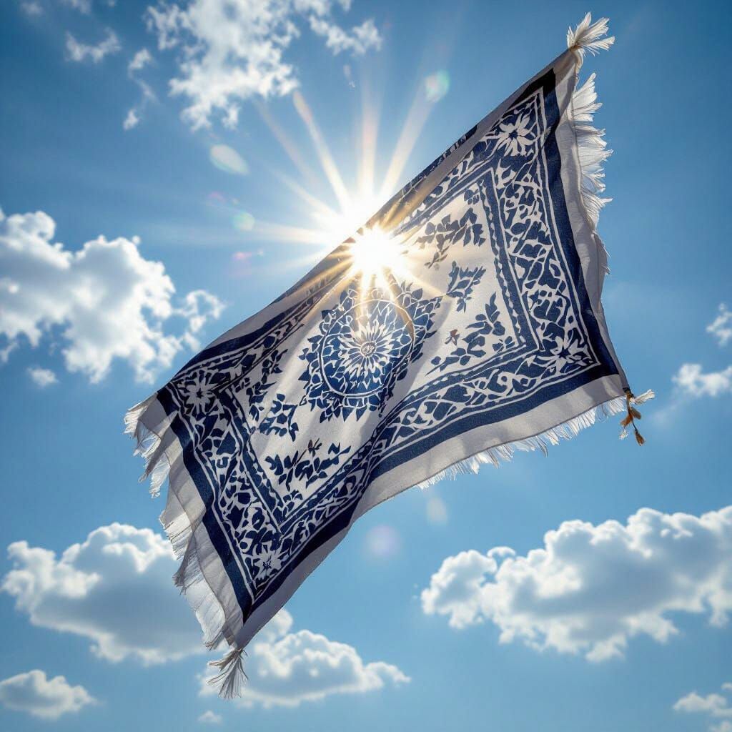 Kuffiyeh in the Air with Heavenly Sunshine