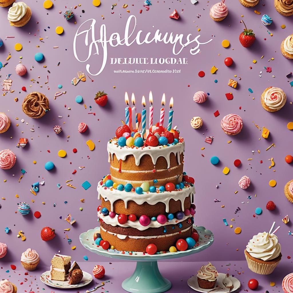 Whimsical Birthday Cake on Food Magazine Cover