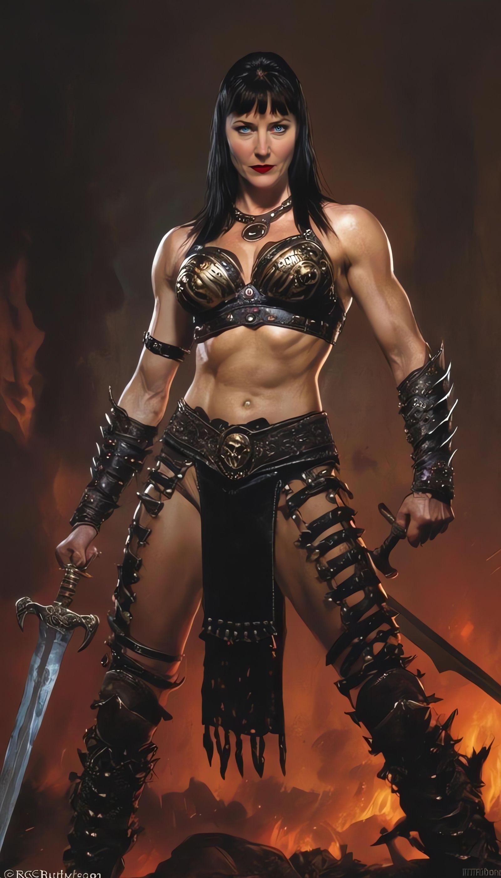 Corrupted Warrior Princess with Sinister Smile