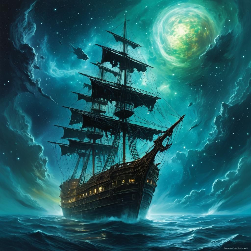 Ghost Ship Sailing Through a Cosmic Nebula