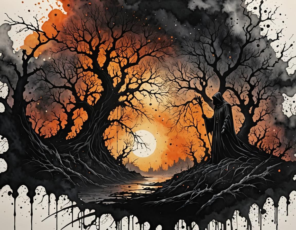 Grim Reaper Ink Art in Alphonso Dunn Style